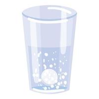 aspirine vatten glas ikon tecknad serie vektor. influensa virus vektor