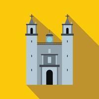 kathedrale in valladolid, mexiko-ikone, flacher stil vektor