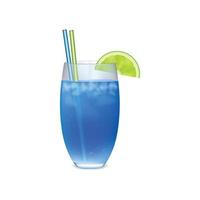 Blauer Cocktail mit Limettenscheibe vektor