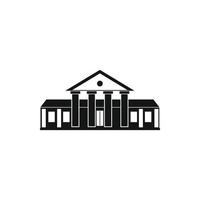 Bankgebäude-Ikone, einfacher Stil vektor