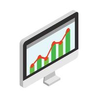 Grafik auf dem Symbol des Computermonitors vektor