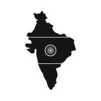 Karte von Indien mit dem Bild der Nationalflagge vektor