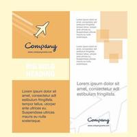 Flugzeug Firmenbroschüre Titelseite Design Firmenprofil Jahresbericht Präsentationen Broschüre Vektor Hintergrund