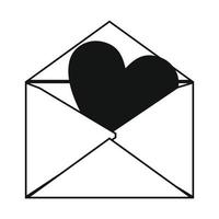 kärlek brev enkel ikon vektor