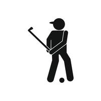 golfspelare silhuett ikon vektor
