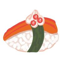 japanischer sushi-ikonen-karikaturvektor. roll Essen vektor