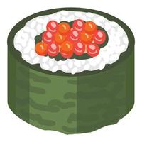 asiatischer Sushi-Rollen-Symbol-Cartoon-Vektor. Lachs essen vektor