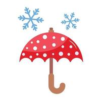 en fängslande platt ikon av vinter- paraply vektor