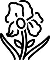 Liniensymbol für Irisblumen vektor