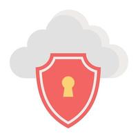 trendige Cloud-Sicherheit vektor