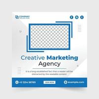 Werbeplakatdesign der Agentur für digitales Marketing mit blauen und grünen Farben. professioneller Web-Banner-Vektor für digitales Marketing mit einem Foto-Platzhalter. Vorlagenlayout für Unternehmensförderung. vektor