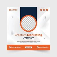 Web-Banner-Vorlage für Unternehmenswerbung mit abstrakten Formen. Social-Media-Post-Design einer kreativen Marketingagentur mit orangen und gelben Farben. Konferenzplakat für Social-Media-Post. vektor