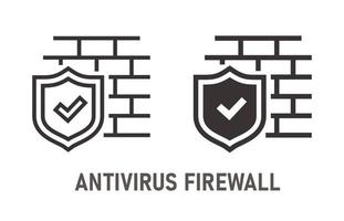 antivirus brandvägg ikon på vit bakgrund. vektor illustration.
