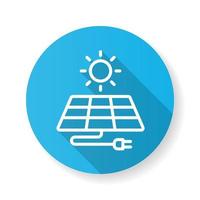 Sol energi ikon med lång skugga för grafisk och webb design. vektor