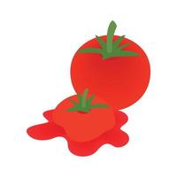 Tomatensymbol, isometrischer 3D-Stil vektor