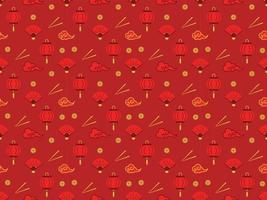 kinesisk ny år traditionell bakgrund zodiaken japansk vektor mönster sömlös rik röd lunar cny