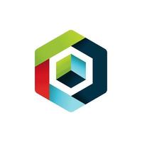 Hexagon-Vektor-Logo-Konzept-Illustration. sechseckiges geometrisches polygonales Logo vektor