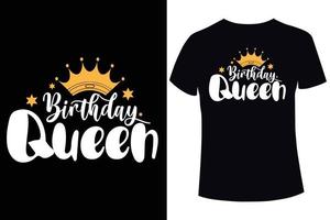 födelsedag drottning t-shirt design mall vektor