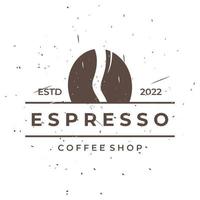 vintage espresso kaffee und kaffeetasse vorlage logo design. Logos können für Unternehmen, Cafés, Restaurants und Cafés sein. vektor