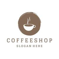 vintage espresso kaffee und kaffeetasse vorlage logo design. Logos können für Unternehmen, Cafés, Restaurants und Cafés sein. vektor