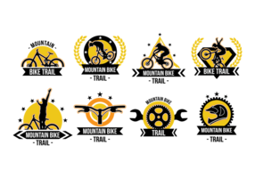 Bike Trail Labels Vector