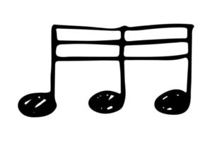 musik notera klotter. hand dragen musikalisk symbol. enda element för skriva ut, webb, design, dekor, logotyp vektor