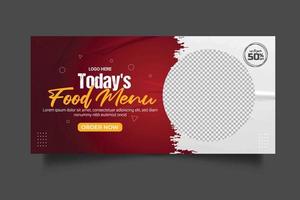 Lebensmittel-Web-Banner Lebensmittelwerbung Rabatt Verkauf Angebotsvorlage Social Media Food Cover Post Design vektor