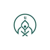 Vektor-Icon-Design der islamischen Schule vektor