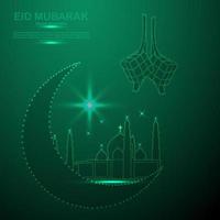 Happy Eid al-Fitr besteht aus Punkten vektor
