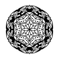 svart och vit enkel mandala blomma för färg bok. årgång dekorativ element. orientalisk mönster vektor illustration.