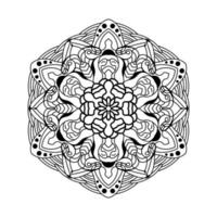 Schwarz-Weiß-einfache Mandala-Blume für Malbuch. tive Elemente. orientalisches Muster, Vektorillustration. islamisch, arabisch, indisch, marokkanisch, spanisch, vektor