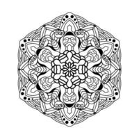 svart och vit enkel mandala blomma för färg bok. tiv element. orientalisk mönster, vektor illustration. islamisk, arabiska, indian, marockanska, spanska,