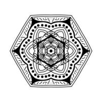 Schwarz-Weiß-einfache Mandala-Blume für Malbuch. vintage dekorative elemente. orientalische Mustervektorillustration. vektor