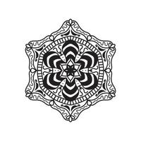svart och vit enkel mandala blomma för färg bok. årgång dekorativ element vektor
