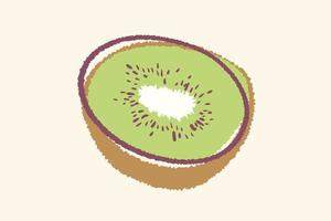 vektorweinleseillustration von kiwi im handzeichnungsstil. Vektorposter von Kiwi im Retro-Stil. Tropische Frucht. vektor