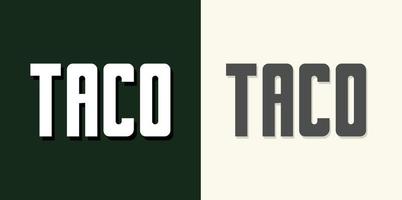 taco text med vektor illustration cinco de mayo rolig ritad för hand typografi uppsättning av taco text med vektor illustration cinco de mayo rolig hand dragen typografi
