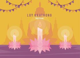 Loy Krathong-Schriftzug vektor