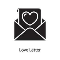 kärlek brev vektor fast ikon design illustration. kärlek symbol på vit bakgrund eps 10 fil