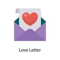 Liebesbrief Vektor flache Icon Design Illustration. Liebessymbol auf weißem Hintergrund eps 10-Datei