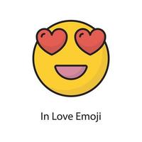 i kärlek emoji vektor fylld översikt ikon design illustration. kärlek symbol på vit bakgrund eps 10 fil