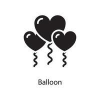Ballon-Vektor solide Icon-Design-Illustration. Liebessymbol auf weißem Hintergrund eps 10-Datei vektor