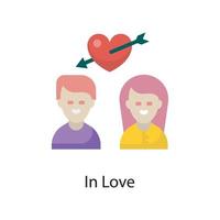 i kärlek vektor platt ikon design illustration. kärlek symbol på vit bakgrund eps 10 fil