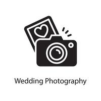 Hochzeitsfotografie Vektor solide Icon Design Illustration. Liebessymbol auf weißem Hintergrund eps 10-Datei