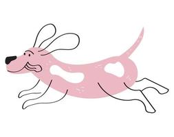 rosa hund löpning vektor