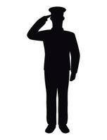 offizier militärische salutierende silhouette vektor