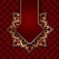 Luxus-Mandala-Hintergrund Rot und Gold-Vektor-Design vektor