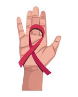 hand med AIDS band kampanj vektor