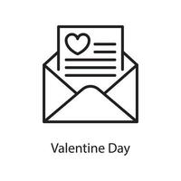 valentine dag vektor översikt ikon design illustration. kärlek symbol på vit bakgrund eps 10 fil