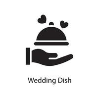 Hochzeit Gericht Vektor solide Icon Design Illustration. Liebessymbol auf weißem Hintergrund eps 10-Datei