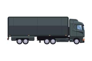 schwarzes Anhänger-LKW-Fahrzeugmodell vektor